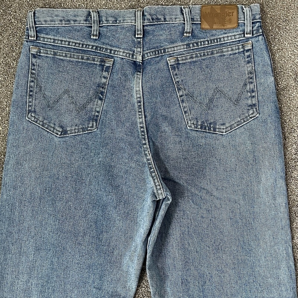 Wrangler Men's Jeans 38x36 Light Wash Straight Leg 100% Cotton Denim - Picture 4 of 10